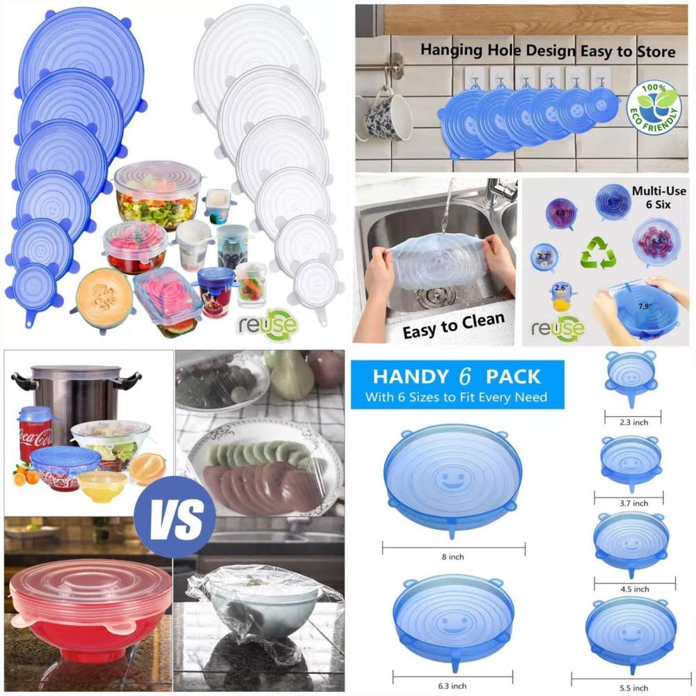 6pcs Silicone Lids Set