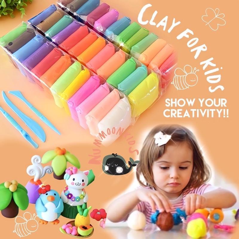 Polymer Light Clay Slime Play Dough For Kids-Pack of 12 Clay