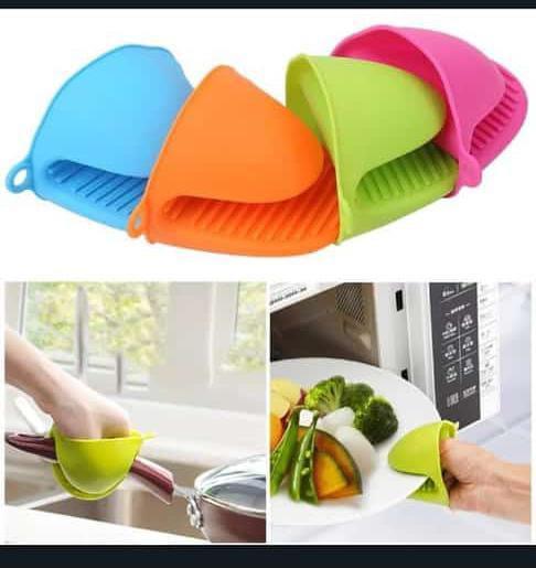 2Pcs Silicone Heat Resistant Gloves Clips Insulation Non Stick Anti-slip Pot Bowel Holder Clip Cooking Baking Oven Mitts