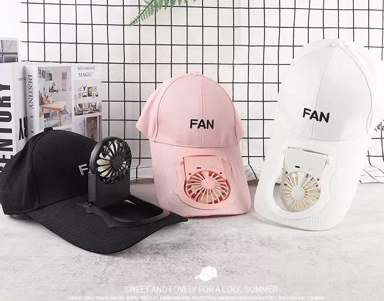 USB Charging Fan Hat Sport Adjustable Summer Sun Protection Fabric Sports Baseball Caps UV Protect Solar Sun Power Cool Fan for Cycling Energy Save